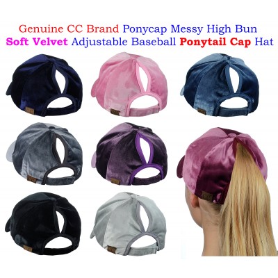 NEW CC Ponycap Messy High Bun Ponytail Cap Soft Velvet Adjustable Baseball Cap  eb-31829172
